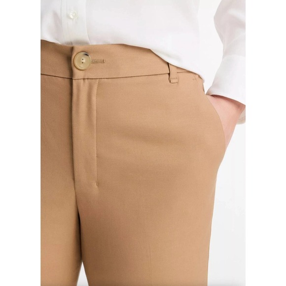 NWT Vince Cigarette Trousers Size 16 Almond Tan Neutral Career Pant Minimalist - Picture 3 of 10